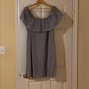 Black stripped Off-Shoulder Dress